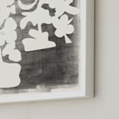 "Modern Floral Series #2" - Art Print in Black and White by Angela Simeone - Frame Close-up