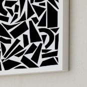 "Broken Glass" - Art Print in Black on White by Elliot Stokes - Frame Close-up