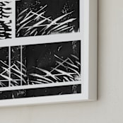 "Bamboo Grass" - Art Print in Midnight Black by AlisonJerry - Frame Close-up
