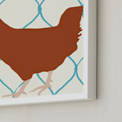 "Rhode Island Red" - Art Print in Blue by Jorey Hurley - Frame Close-up