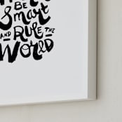 "Humble World" - Art Print in White by Heather Francisco - Frame Close-up