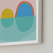 "Bird Rock" - Art Print in Dusty Rose by sue prue - Frame Close-up