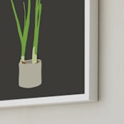 "Paperwhites" - Art Print in Charcoal by Jorey Hurley - Frame Close-up