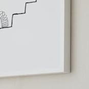 "Slinky on the Stairs" - Art Print in grayscale by Elliot Stokes - Frame Close-up
