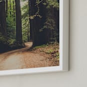 "Walk Into the Woods" - Art Print in Forest Brown by Bente Jorgensen-Barajas - Frame Close-up