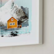 "Orange House" - Art Print in Tangerine Orange by Mallory Grace - Frame Close-up
