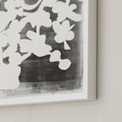 "Modern Floral Series 1" - Art Print in Black and White by Angela Simeone - Frame Close-up