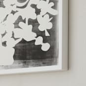 "Modern Floral Series 1" - Art Print in Black and White by Angela Simeone - Frame Close-up