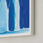 "3 bottles" - Art Print in Azul by Robin Ott - Frame Close-up