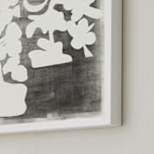 "Modern Floral Series #2" - Art Print in Black and White by Angela Simeone - Frame Close-up