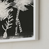 "Paper Flower 1" - Art Print in Black and White by Angela Simeone - Frame Close-up