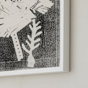 "Paper Flowers 2" - Art Print in Black and White by Angela Simeone - Frame Close-up