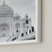 "Reflection of the Taj Mahal" - Art Print in Black and White by Heather Marie - Frame Close-up