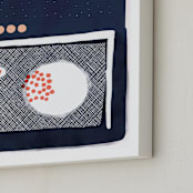 "They Flew At Night" - Art Print in Midnight Blue by Francesca Iannaccone - Frame Close-up