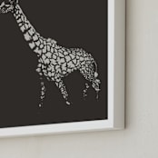 "fading giraffe" - Art Print in Charcoal by Erin Niehenke - Frame Close-up