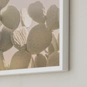 "Pink and Yellow Cactus" - Art Print in Desert Pink by Wilder California - Frame Close-up
