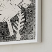 "Paper Flowers 2" - Art Print in Black and White by Angela Simeone - Frame Close-up