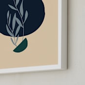 "Misha" - Art Print in Cream Navy by Alex Roda - Frame Close-up
