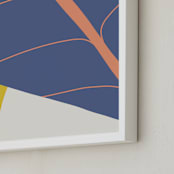 "Abstract Leaves" - Art Print in Twilight by Alicia Schultz - Frame Close-up