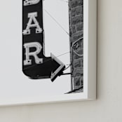 "Bank Bar" - Art Print in Shades of Grey by Calais A Le Coq - Frame Close-up