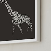 "fading giraffe" - Art Print in Charcoal by Erin Niehenke - Frame Close-up