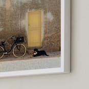 "Island Dog" - Art Print in Yellow by Kate Baird - Frame Close-up