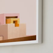 "Urban Desert Series 3" - Art Print in Soft Earth Tones by Lisa Sundin - Frame Close-up