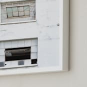 "Three Windows" - Art Print in distressed white by Kamala Nahas - Frame Close-up