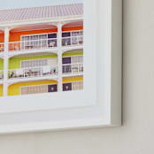 "colorful beach" - Art Print in citrus by Baumbirdy - Frame Close-up