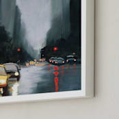 "taxi, taxi!" - Art Print in taxi cab yellow by Rachel Nelson - Frame Close-up