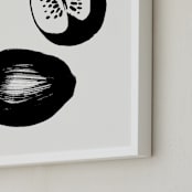"Watermelons" - Art Print in Black on Off-white by Sonya Percival - Frame Close-up