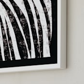 "Waterfall" - Art Print in Charcoal by Leanne Friedberg - Frame Close-up