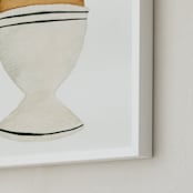 "The Humble Egg" - Art Print in porcelain gray by Monica Loos - Frame Close-up