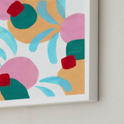 "Playground" - Art Print in pastel yellow by FERNANDA MARTINEZ - Frame Close-up