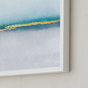"Golden Sand" - Art Print in Sea Glass Blue by Maria Hilas-Louie - Frame Close-up