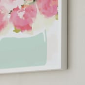 "Peonies in Vase" - Art Print in Strawberry by kelli hall - Frame Close-up