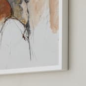"After the Bath II" - Art Print in burnt sienna by Patricia Robitaille - Frame Close-up