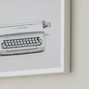 "The Typewriter" - Art Print in White on white by Cristiane - Frame Close-up