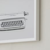 "The Typewriter" - Art Print in White on white by Cristiane - Frame Close-up