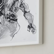 "Drawing 369 - Standing Man" - Art Print in Deep Charcoal by Derek overfield - Frame Close-up