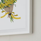 "South Carolina Jessamine Bouquet" - Art Print in Honey by Susan Moyal - Frame Close-up