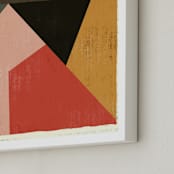 "Geo Abstract" - Art Print in Urban Red by Angel Walker - Frame Close-up