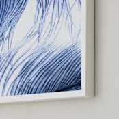 "Fine Feathered I" - Art Print in Midnight Blue by Debra Pruskowski - Frame Close-up