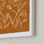 "Poppy Joy" - Art Print in Burnt Orange by Angel Walker - Frame Close-up