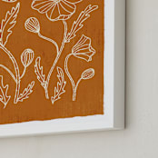 "Poppy Joy" - Art Print in Burnt Orange by Angel Walker - Frame Close-up