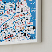 "I Love San Francisco" - Art Print in Sea Blue by Jordan Sondler - Frame Close-up