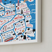 "I Love San Francisco" - Art Print in Sea Blue by Jordan Sondler - Frame Close-up