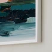 "Curaçao" - Art Print in Turquoise blue by Caryn Owen - Frame Close-up
