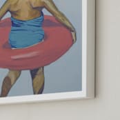 "Violet Intertube 1" - Art Print in Cerulean Blue by Annie Seaton - Frame Close-up