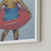 "Violet Intertube 1" - Art Print in Cerulean Blue by Annie Seaton - Frame Close-up